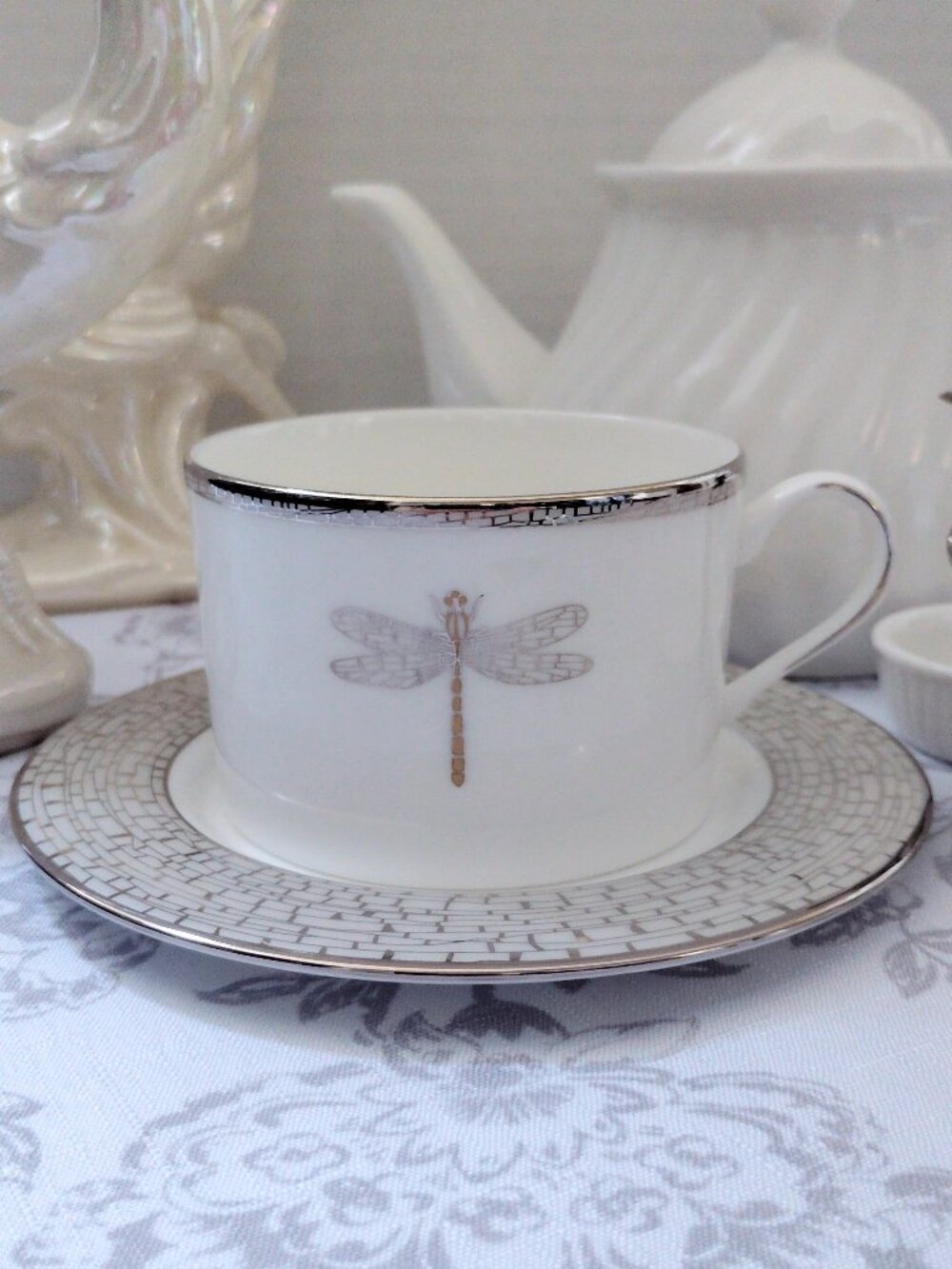 Lenox Kate Spade June Lane 1 Tea Cup and Saucer Dragonfly